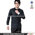 High quality Custom Newest Black Slim fit Men's tuxedo shirt with Wing-tip collar